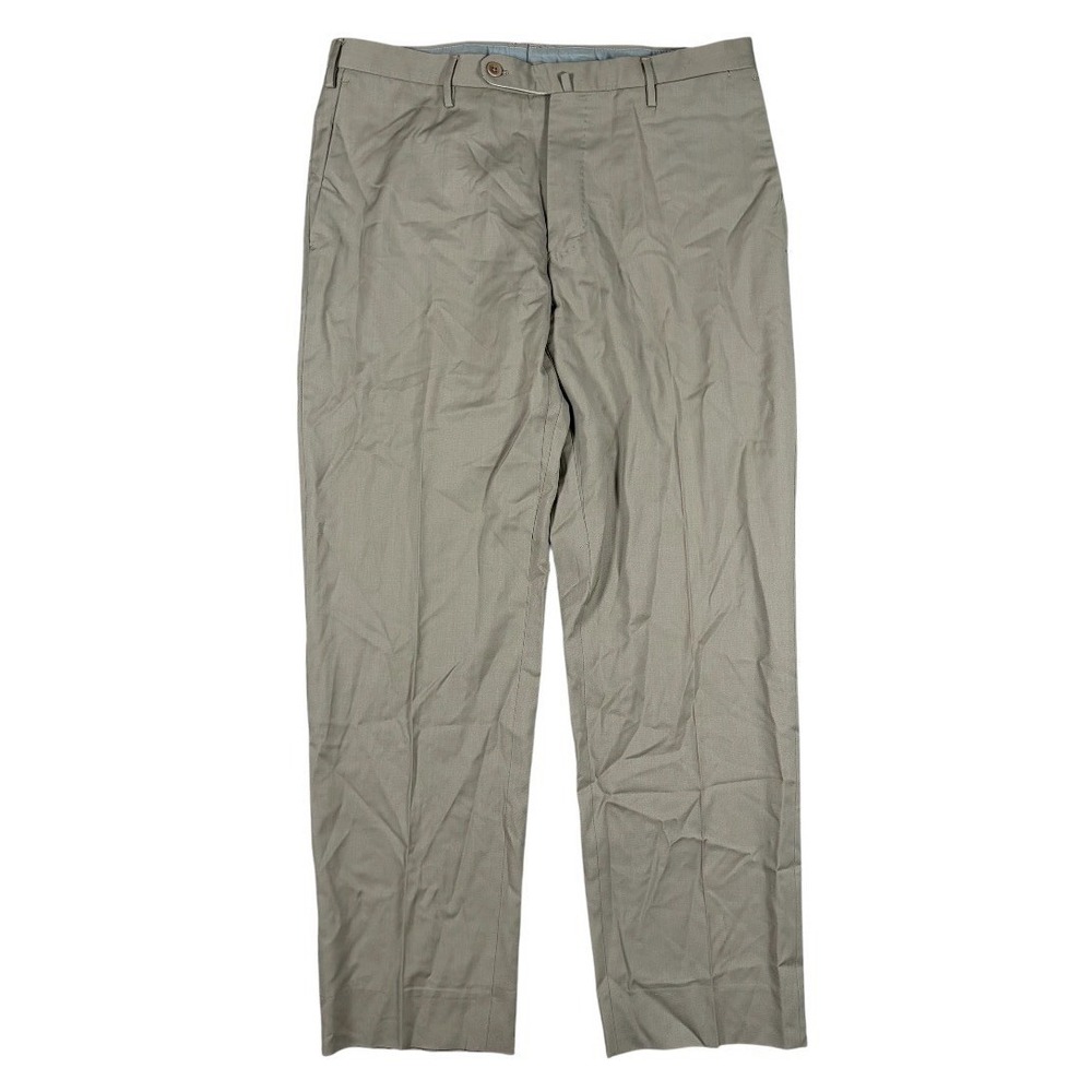 Incotex High Comfort Wool Trousers Techno Fabric Modern Beige Men Sz 34(32)x28